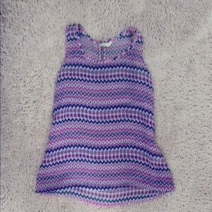 Colorful Geometric Patterned Sleeveless Top